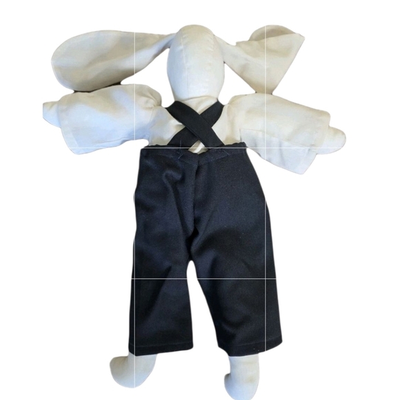 Vintage Easter Bunny Rabbits Folk Art Handmade Plush Rag Dolls Floppy Ear - Picture 6 of 10